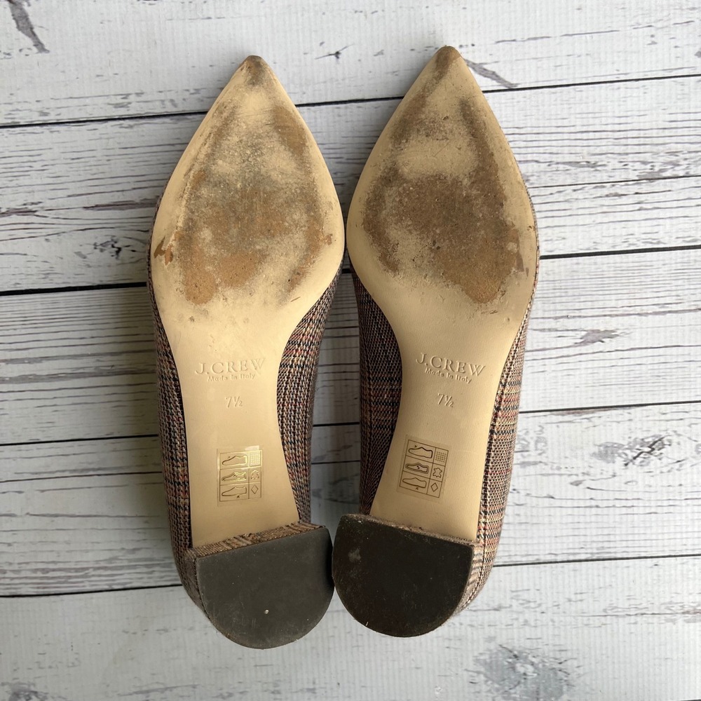 J.Crew Avery Women Italy Plaid Tweed Tassel Block Heel Pumps Kate Middleton 7.5 - Picture 13 of 13